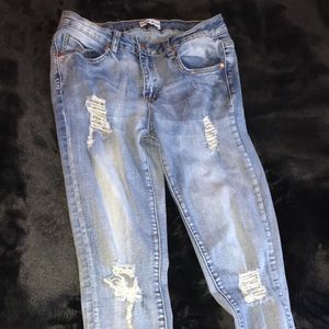 Ripped Blue Skinny Jeans